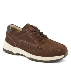 Extra-Wide Leather Casual Shoes - Brown