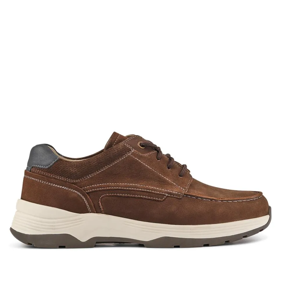 Extra-Wide Leather Casual Shoes - Brown