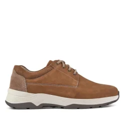 Extra-Wide Leather Casual Shoes - Brown
