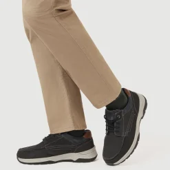 Extra-Wide Leather Casual Shoes - Navy