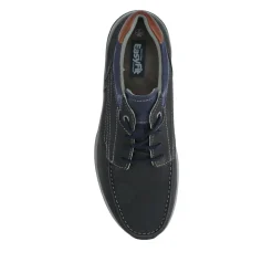 Extra-Wide Leather Casual Shoes - Navy