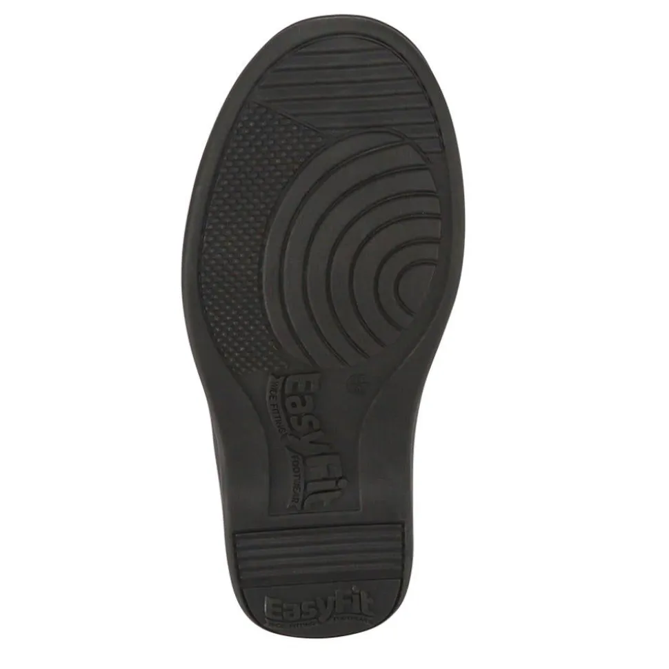 Extra-Wide Leather Mary Janes - Black