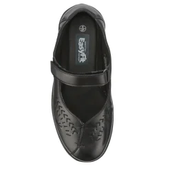 Extra-Wide Leather Mary Janes - Black