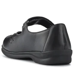 Extra-Wide Leather Mary Janes - Black
