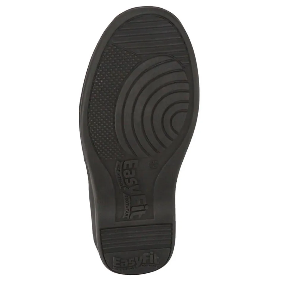 Extra-Wide Leather Mary Janes - Navy