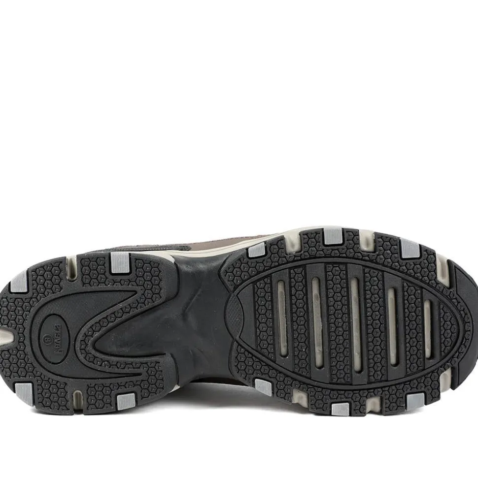 Extra Wide Leather Memory Foam Lace Up Trainers - Brown