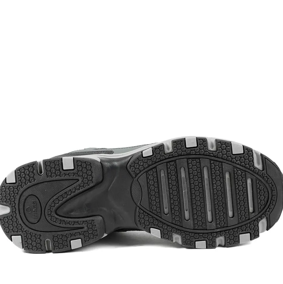 Extra Wide Leather Memory Foam Lace Up Trainers - Charcoal