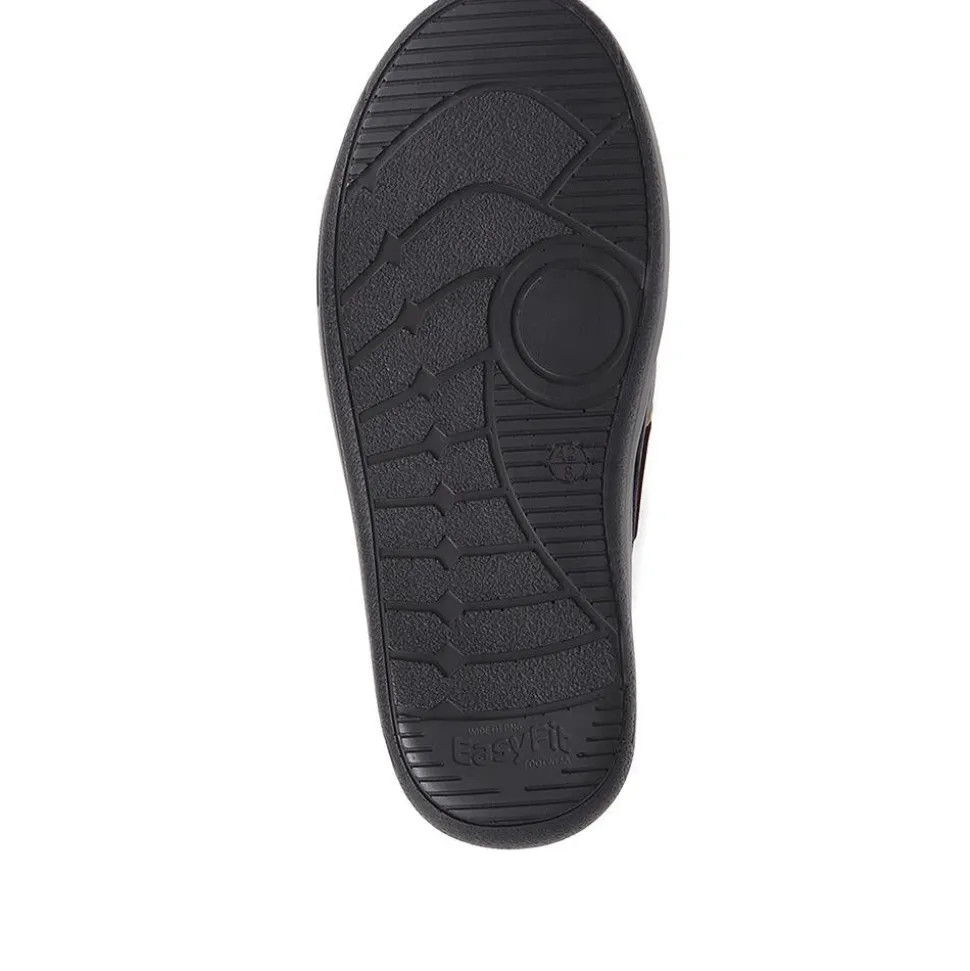 Extra Wide Leather Moccasins - Navy