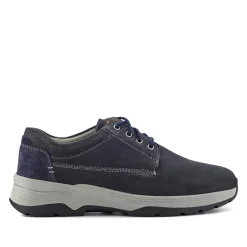 Extra-Wide Lightweight Lace-Up Shoes - Navy