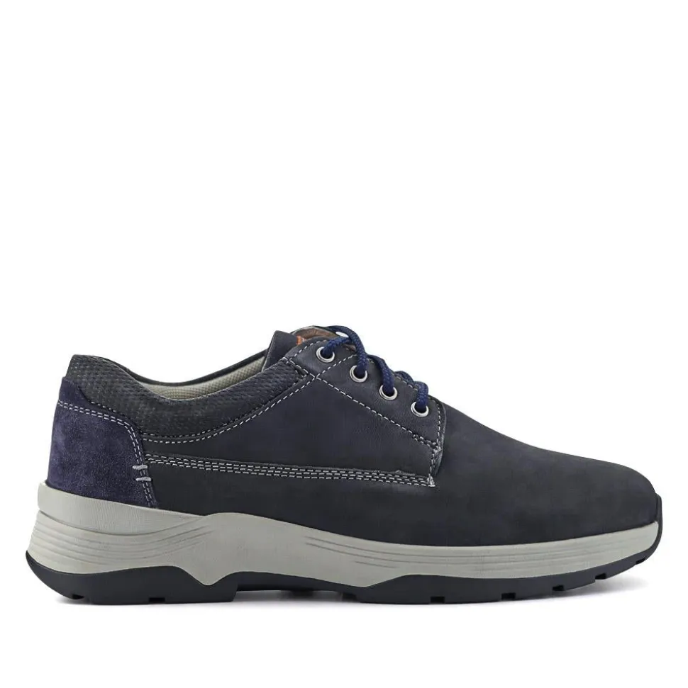 Extra-Wide Lightweight Lace-Up Shoes - Navy