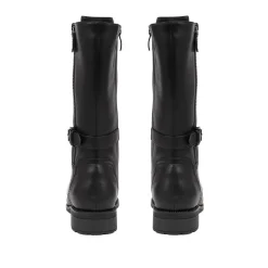 Extra-Wide Long Lace-Up Boots - Black