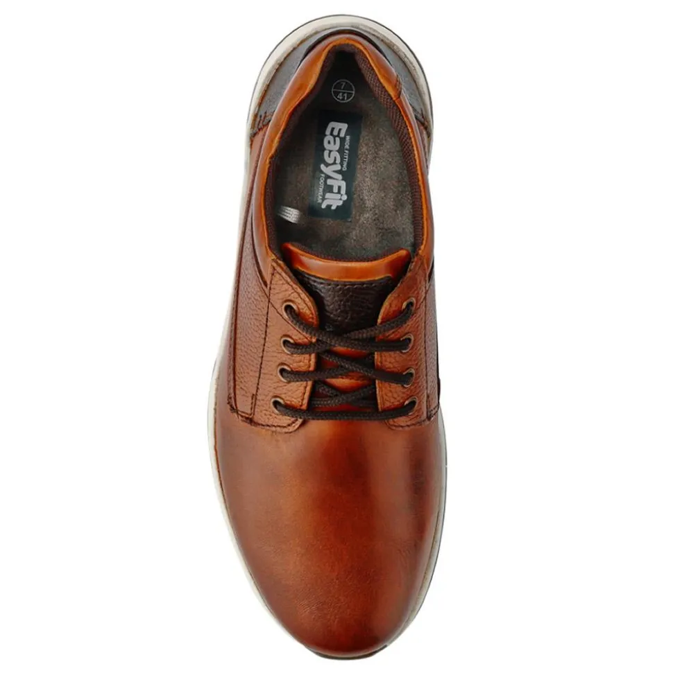 Extra-Wide Memory Foam Lace-Up Shoes - Cognac