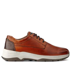 Extra-Wide Memory Foam Lace-Up Shoes - Cognac