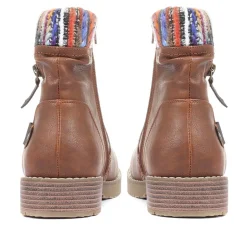 Extra Wide Plus Ankle Boots - Tan