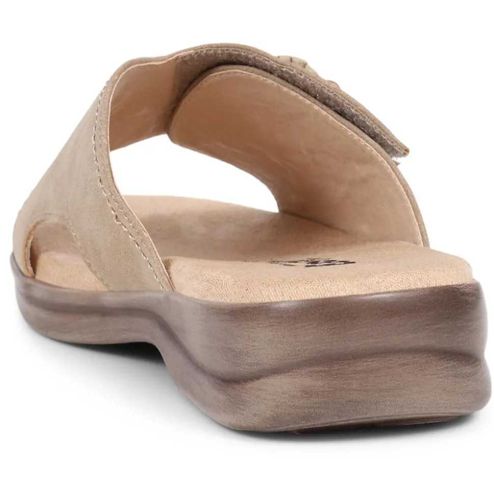 Extra-Wide Slip-On Mules - Natural