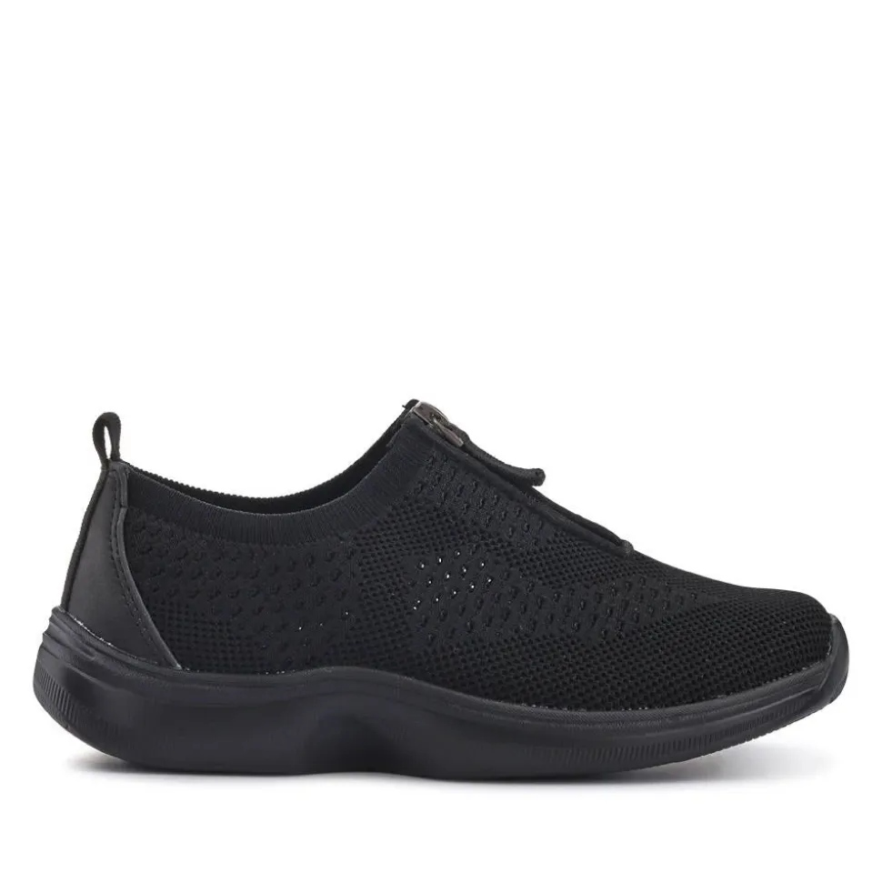 Extra-Wide Slip-On Shoes - Black