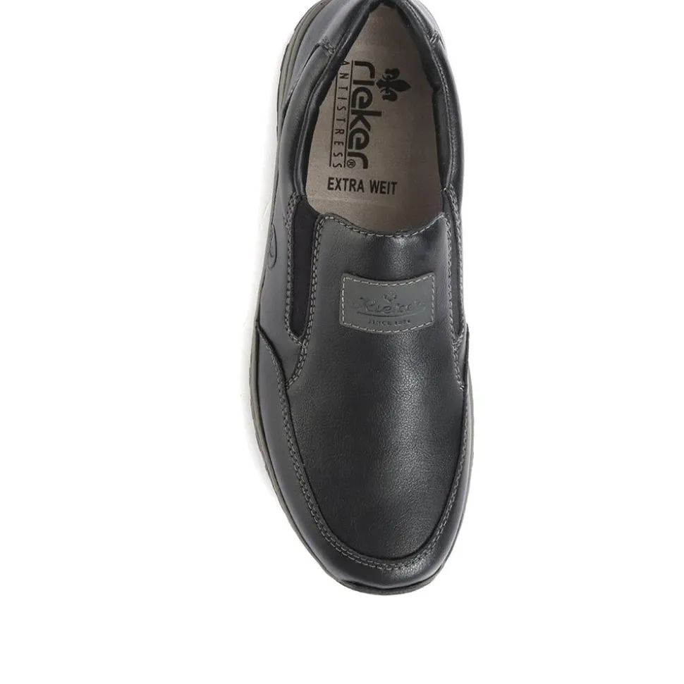 Extra-Wide Slip-On Shoes - Black