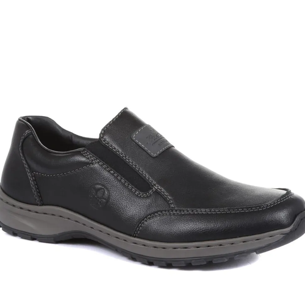 Extra-Wide Slip-On Shoes - Black