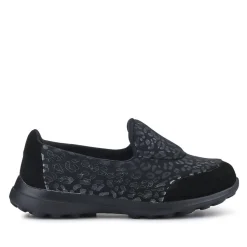 Extra-Wide Slip-On Shoes - Black