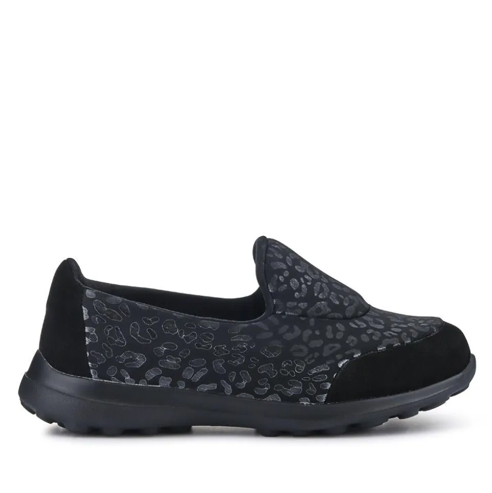 Extra-Wide Slip-On Shoes - Black