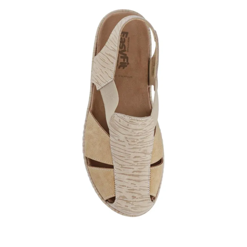 Extra-Wide Stretch-Fit Sandals - Beige