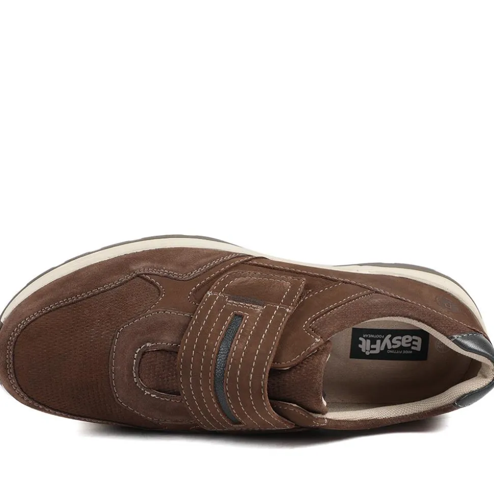 Extra-Wide Stretch Touch-Fasten Shoes - Brown