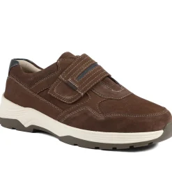 Extra-Wide Stretch Touch-Fasten Shoes - Brown