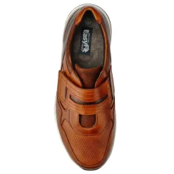Extra-Wide Stretch Touch-Fasten Shoes - Cognac