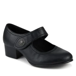 Extra-Wide Touch-Fasten Mary Janes - Black