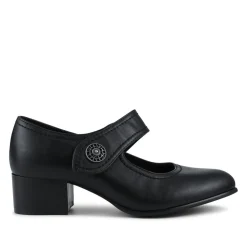 Extra-Wide Touch-Fasten Mary Janes - Black