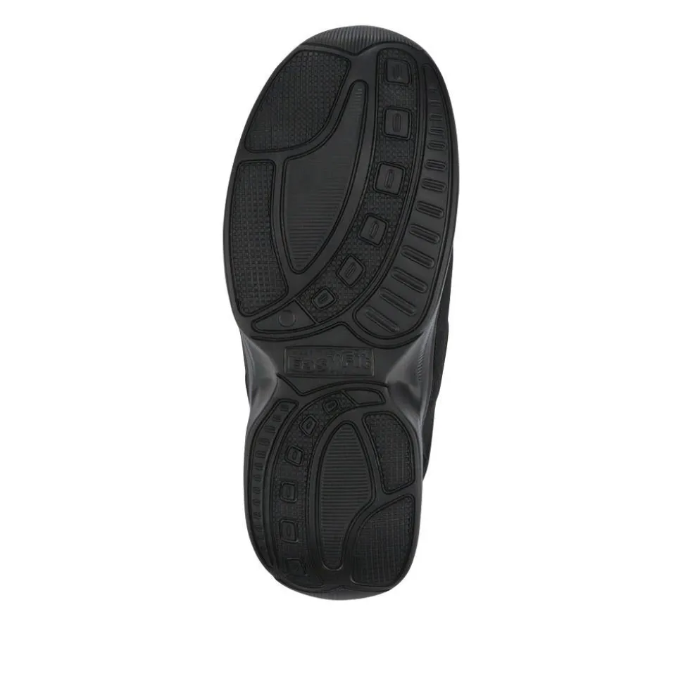 Extra-Wide Touch-Fasten Monk Shoes - Black-Black