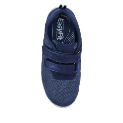 Extra-Wide Touch-Fasten Monk Shoes - Navy