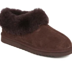 Fabiola Faux-Fur Slippers - Chocolate