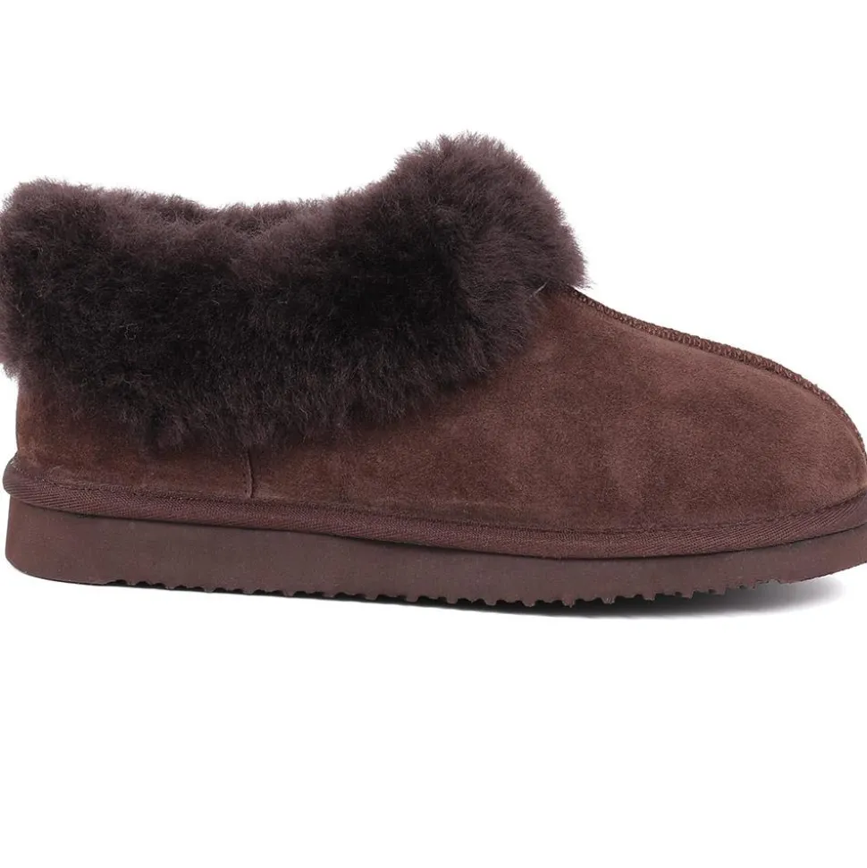 Fabiola Faux-Fur Slippers - Chocolate