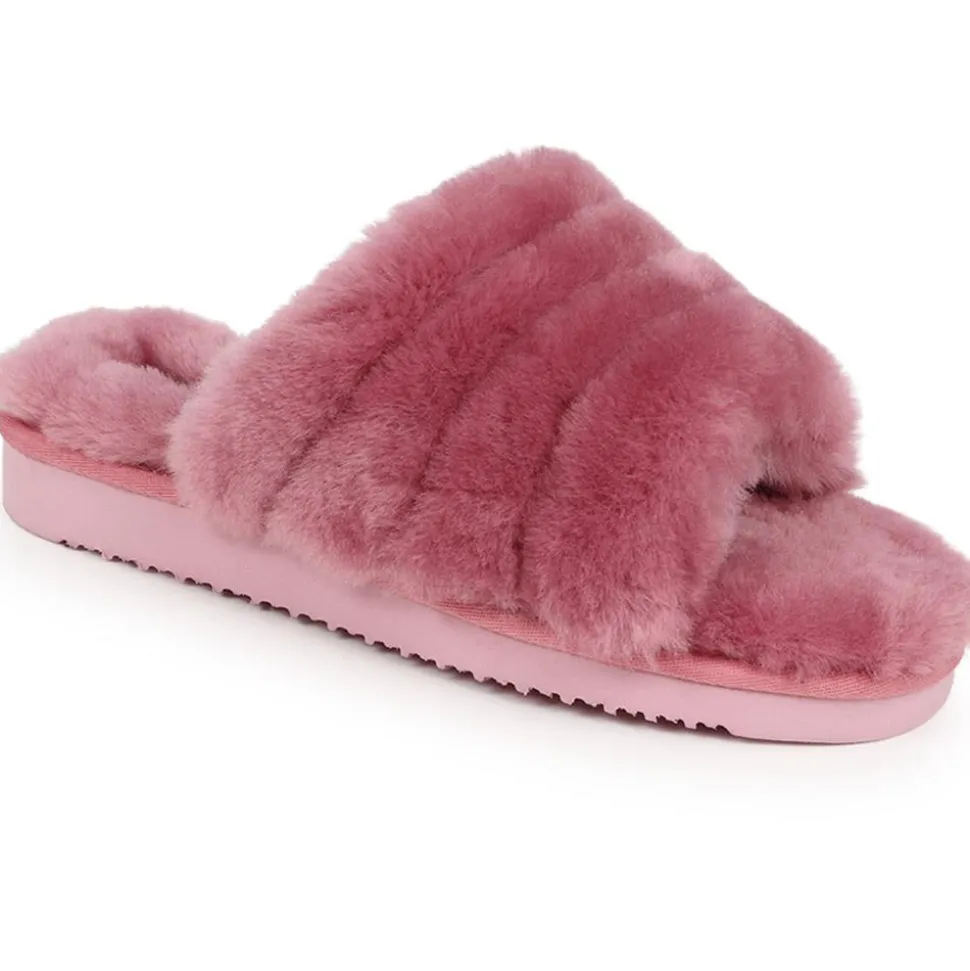 Falonda Faux-Fur Slippers - Pink
