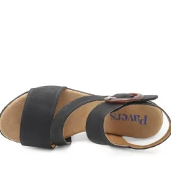 Fashionable Woven Wedge Heel Sandals - Black
