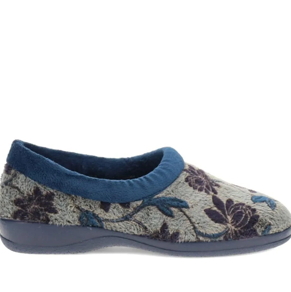 Faux-Fur Full Slippers - Navy