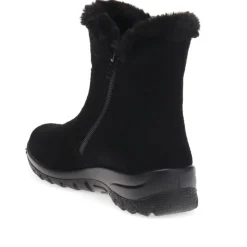 Faux-Fur-Lined Ankle Boots - Black