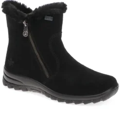 Faux-Fur-Lined Ankle Boots - Black