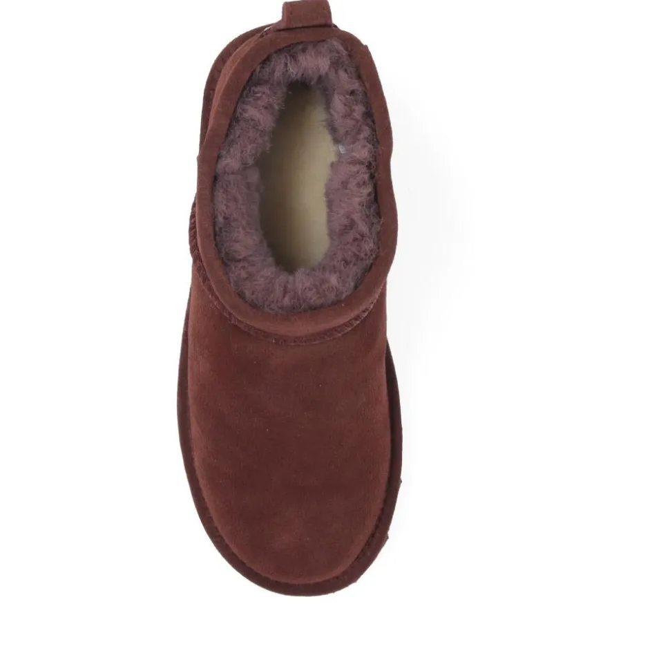Faux-Fur-Lined Ankle Boots - Walnut