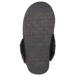 Faux-Fur-Lined Mule Slippers - Black
