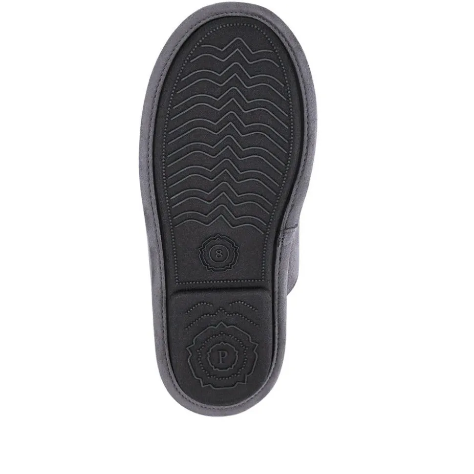Faux-Fur-Lined Mule Slippers - Grey