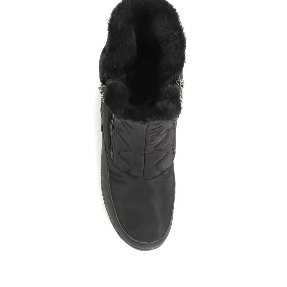 Faux Fur Lined Weather Boot - Black