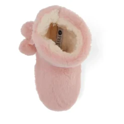 Faux-Fur Slipper Booties - Pink