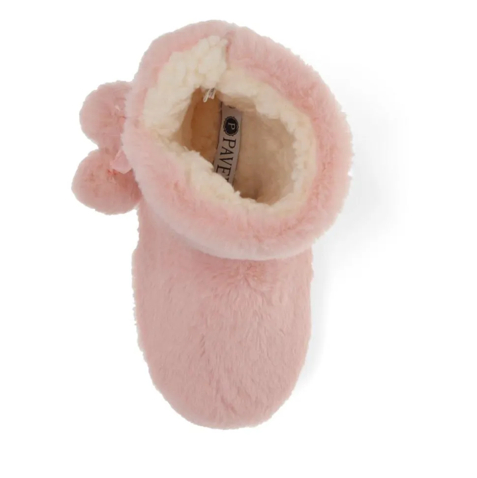 Faux-Fur Slipper Booties - Pink