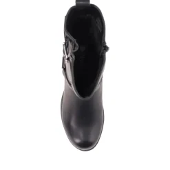 Faux-Leather Long Boots - Black