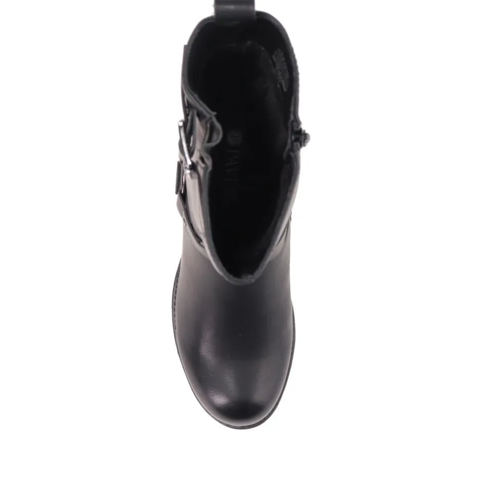 Faux-Leather Long Boots - Black