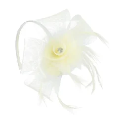 Feather Flower Fascinator - Nude