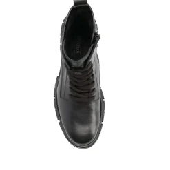 Fiona Chunky Leather Boots - Black