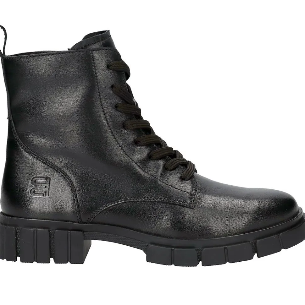 Fiona Chunky Leather Boots - Black